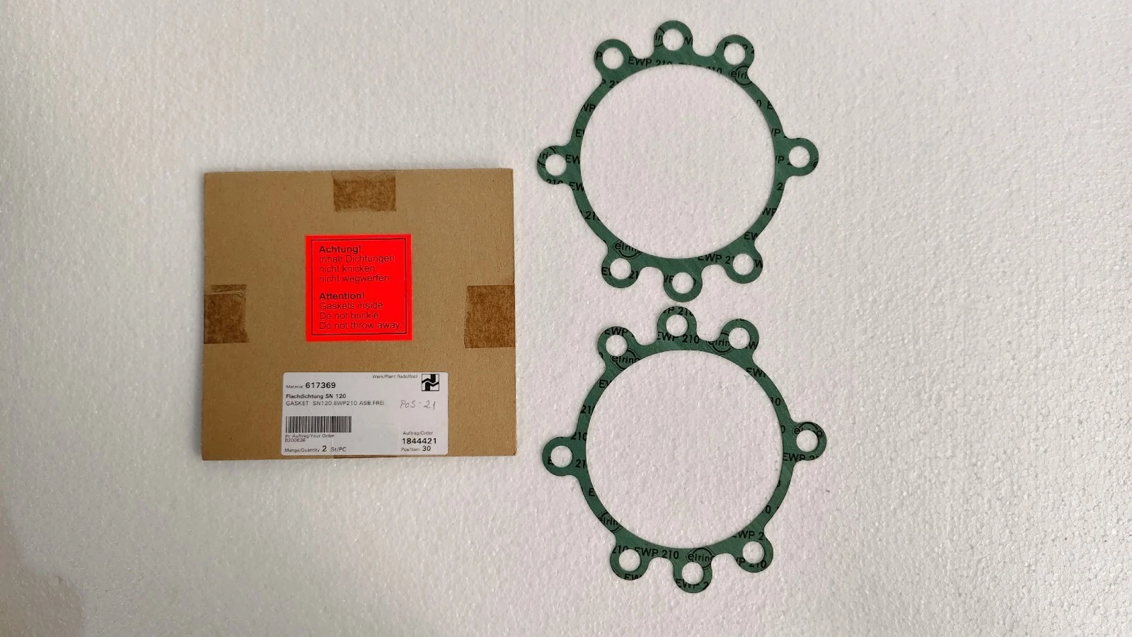 Elring ewp210 / EWP 210 Gasket Lot of 02 Pcs Pos:21